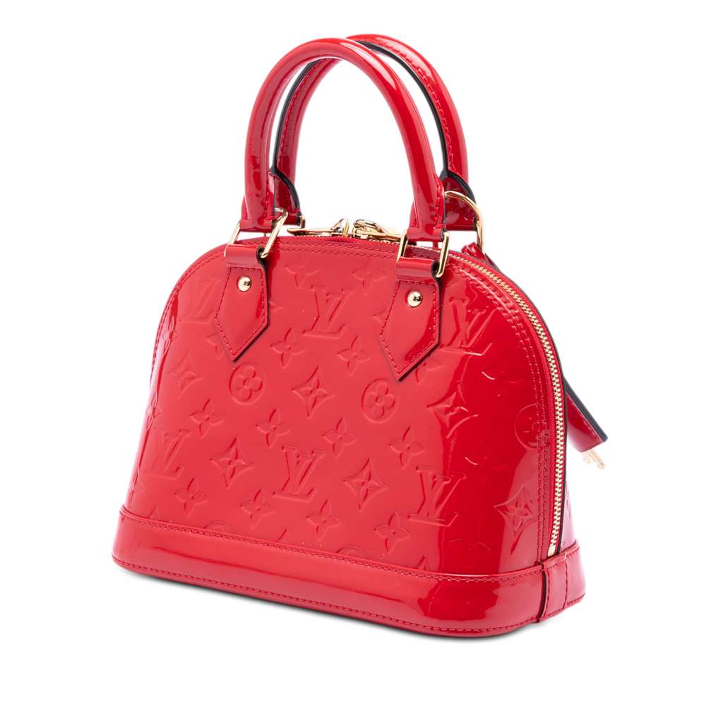 Louis Vuitton Monogram Vernis Alma BB Red Leather Good condition - Back View