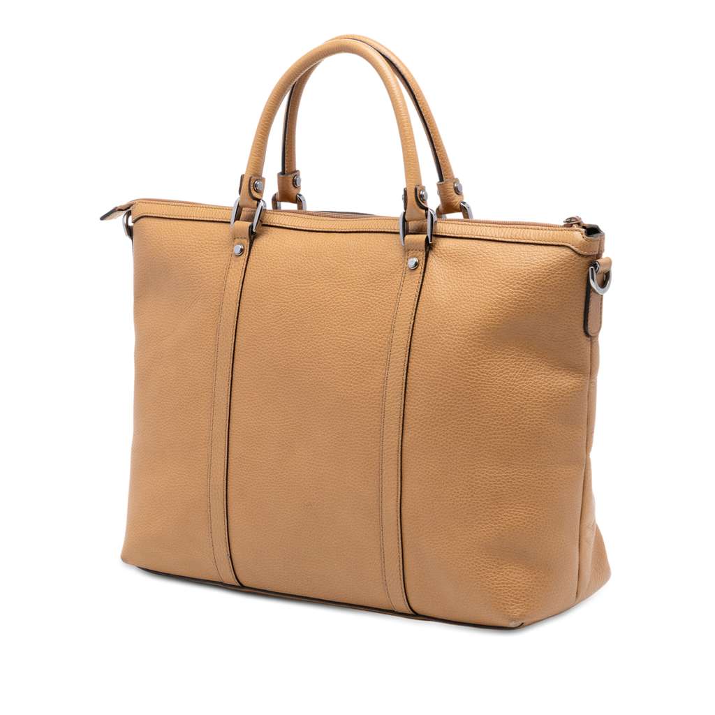 Gucci Leather GG Charm Satchel Brown Leather Good condition - Back View