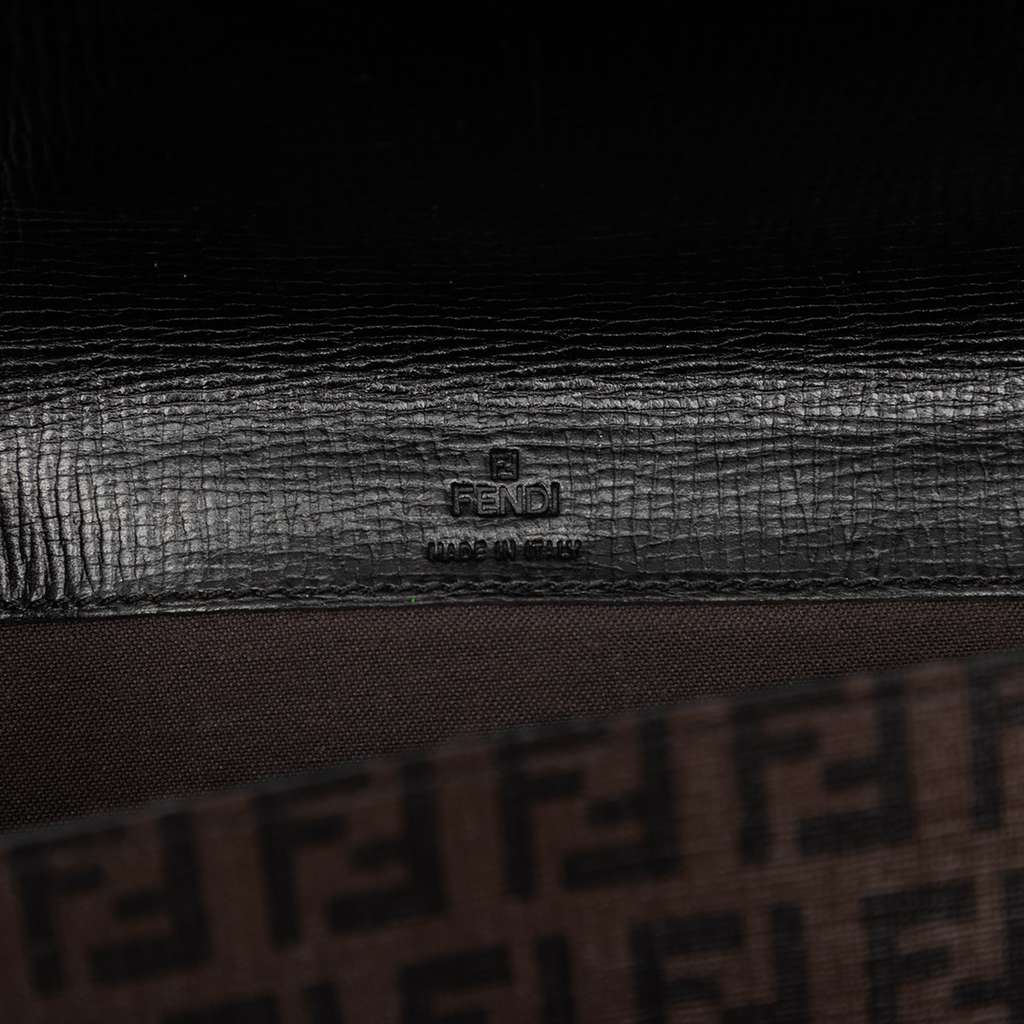 Fendi Zucchino Coated Canvas Flap Belt Bag Brown Canvas Good condition - Box View