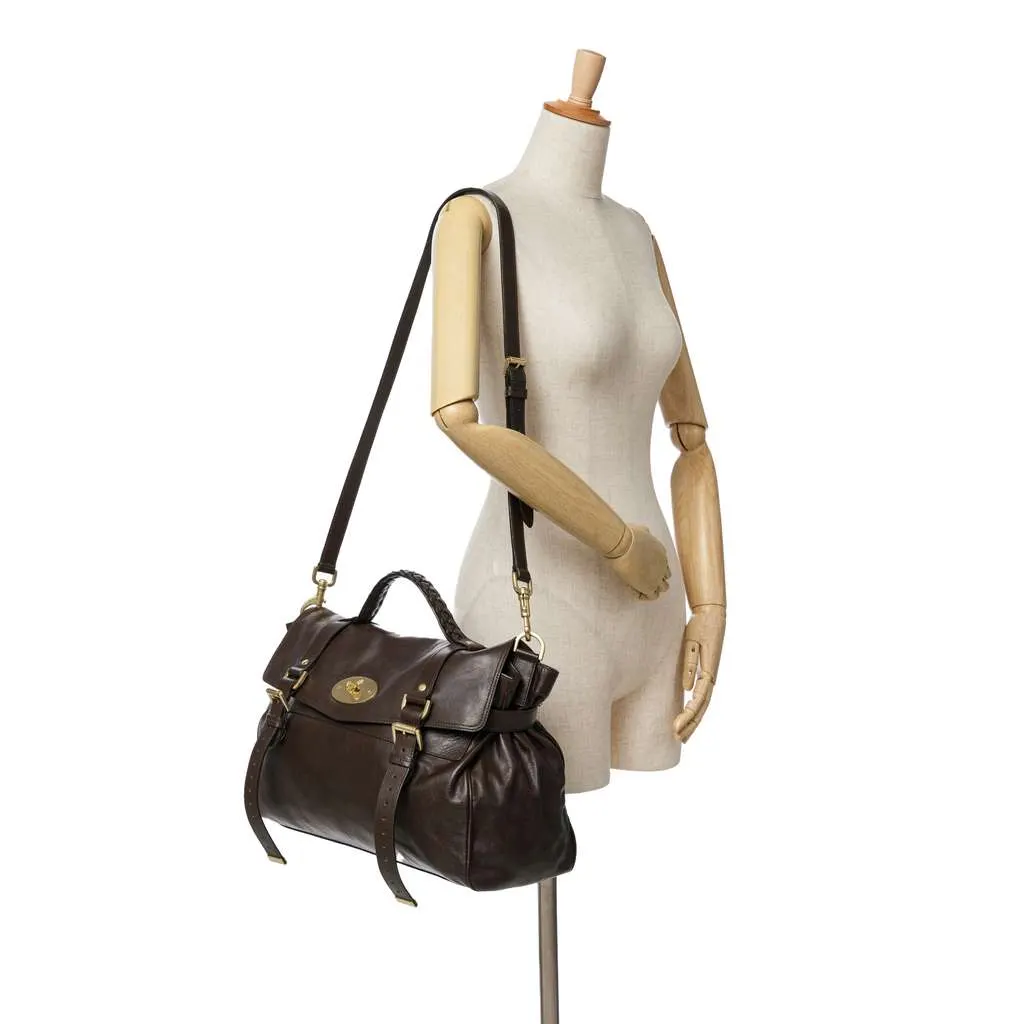 Mulberry Calfskin Alexa Satchel Brown | Libas Collective