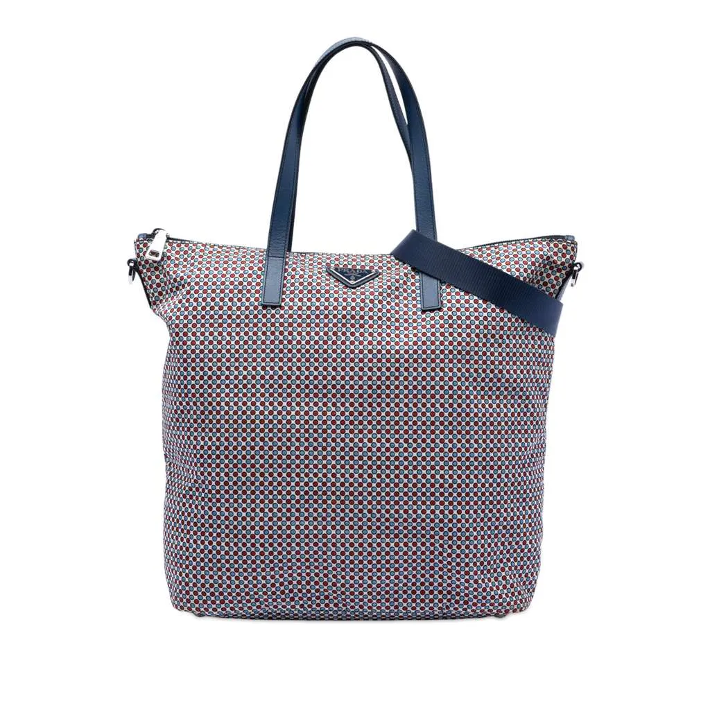 Prada Tessuto Stampato Satchel Blue Very good - Front View