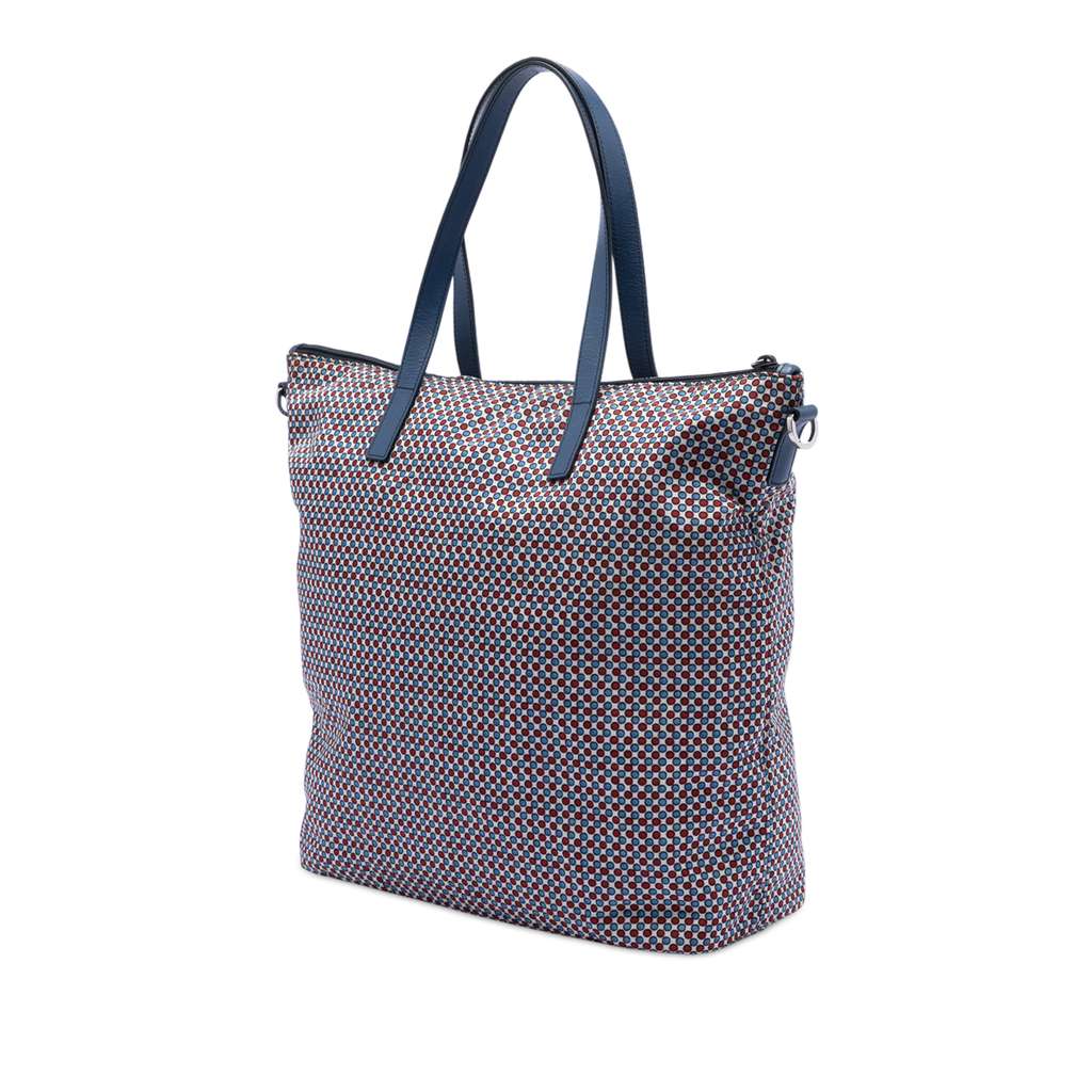 Prada Tessuto Stampato Satchel Blue Good condition - Back View