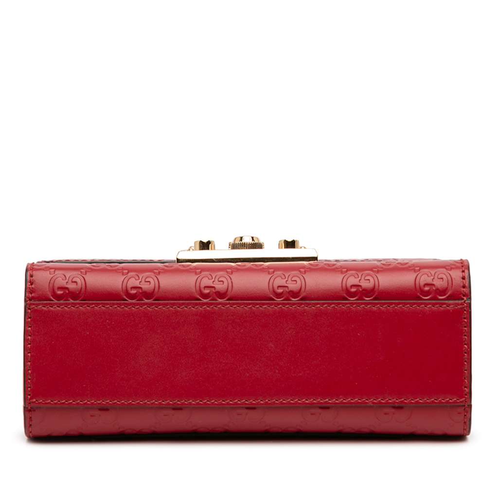 Gucci Small Guccissima Padlock Crossbody Red Leather Good condition - Inside View