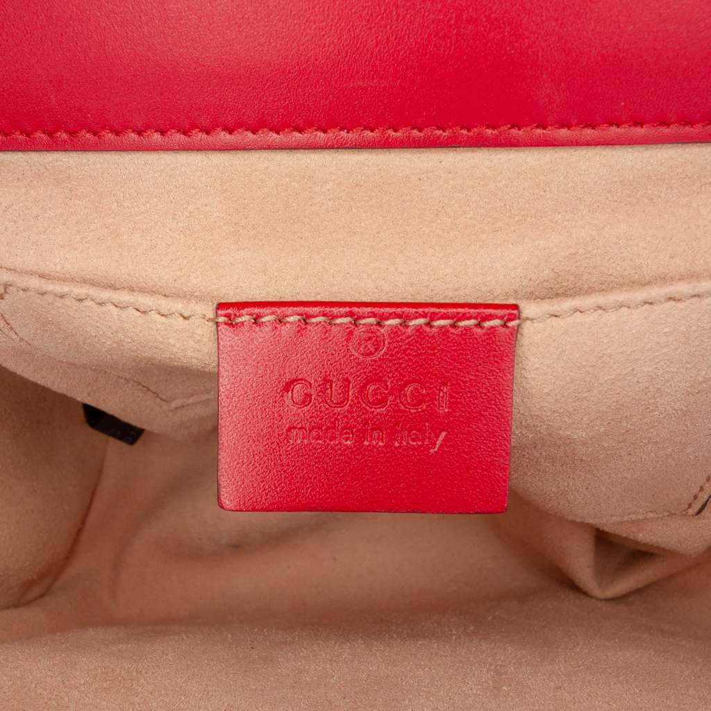 Gucci Small Guccissima Padlock Crossbody Red Leather Good condition - Box View