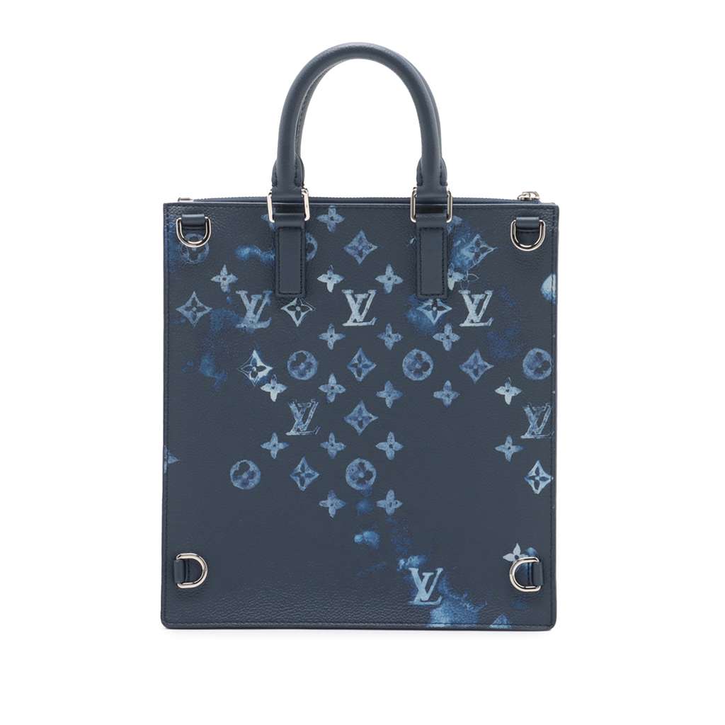 Louis Vuitton Monogram Ink Watercolor Sac Plat Zippe Blue Good condition - Back View