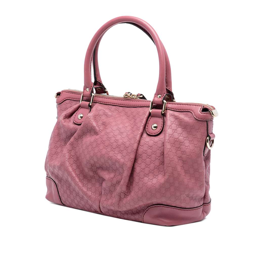 Gucci Microguccissima Sukey Satchel Pink Leather Good condition - Back View