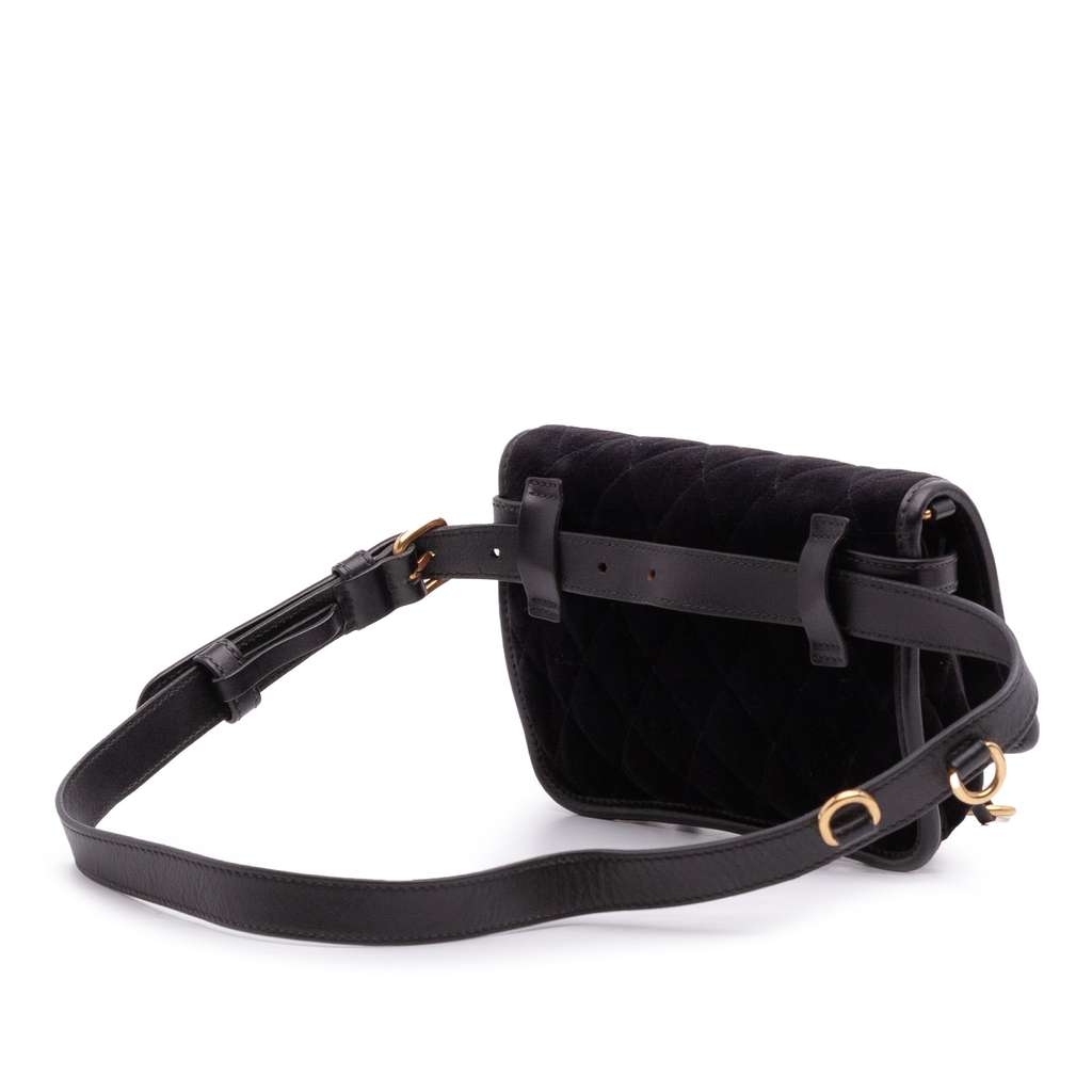 Prada Impuntu Velluto Corsaire Convertible Belt Bag Black Velvet Good condition - Back View