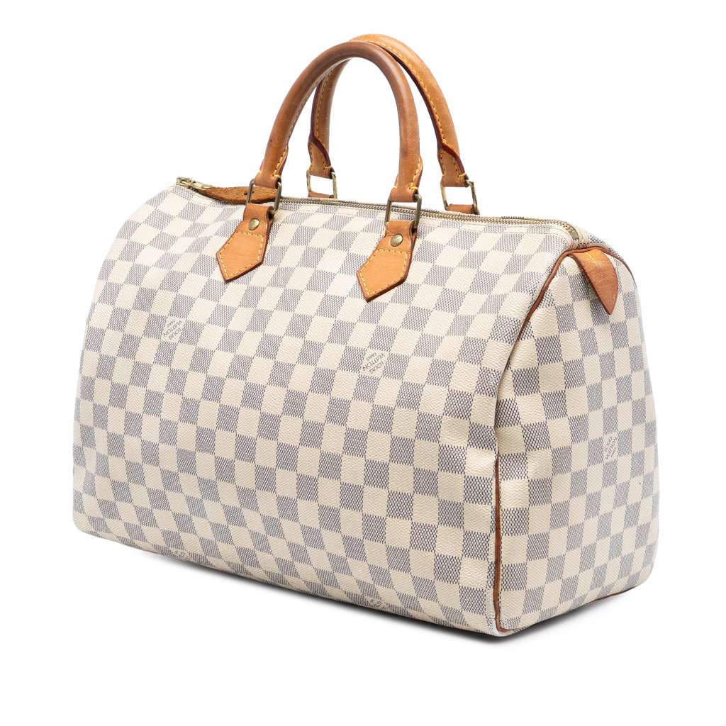 Louis Vuitton Damier Azur Speedy 35 White Good condition - Back View