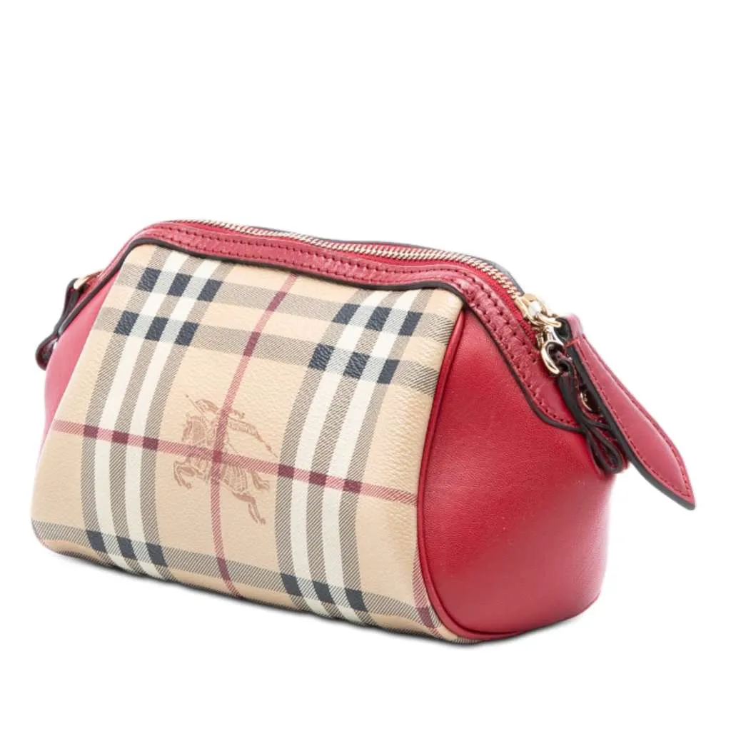 Burberry Mini Haymarket Check Coated Canvas Blaze Crossbody Beige Very good - Back View