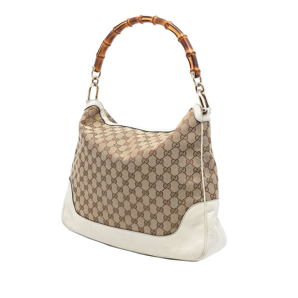 Gucci GG Canvas Bamboo Diana Satchel Beige Good condition - Back View