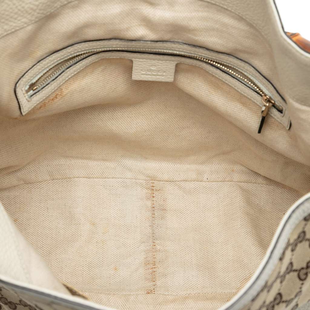 Gucci GG Canvas Bamboo Diana Satchel Beige Good condition - Model View
