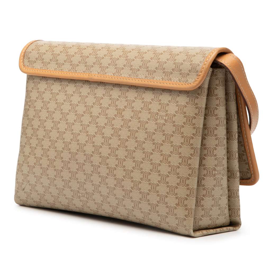 Celine Macadam Coated Canvas Crossbody Beige Good condition - Back View