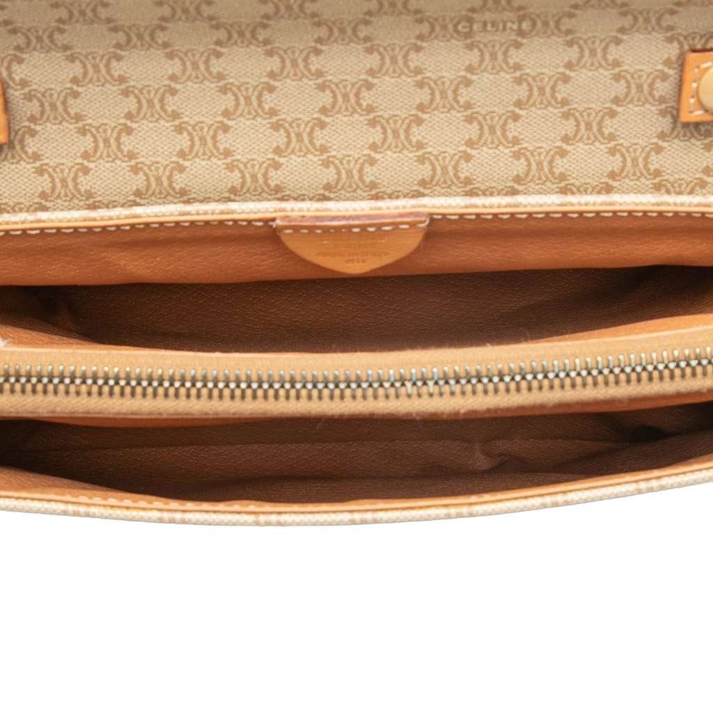 Celine Macadam Coated Canvas Crossbody Beige Good condition - Model View