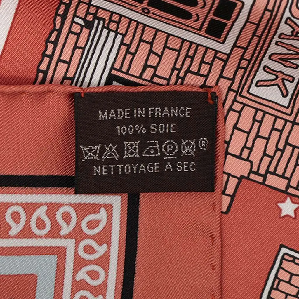 Hermès Paris Station Silk Bandana Scarf 55 Pink Silk Never worn - Back View