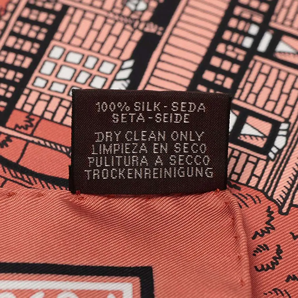 Hermès Paris Station Silk Bandana Scarf 55 Pink Silk Never worn - Inside View