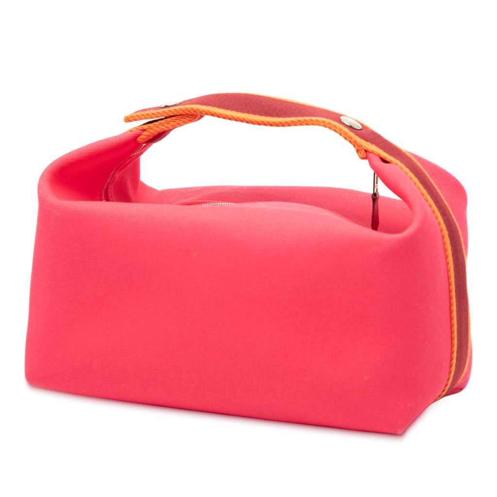 Hermès Large Toile Bride A Brac Case Pink Canvas Good condition - Back View