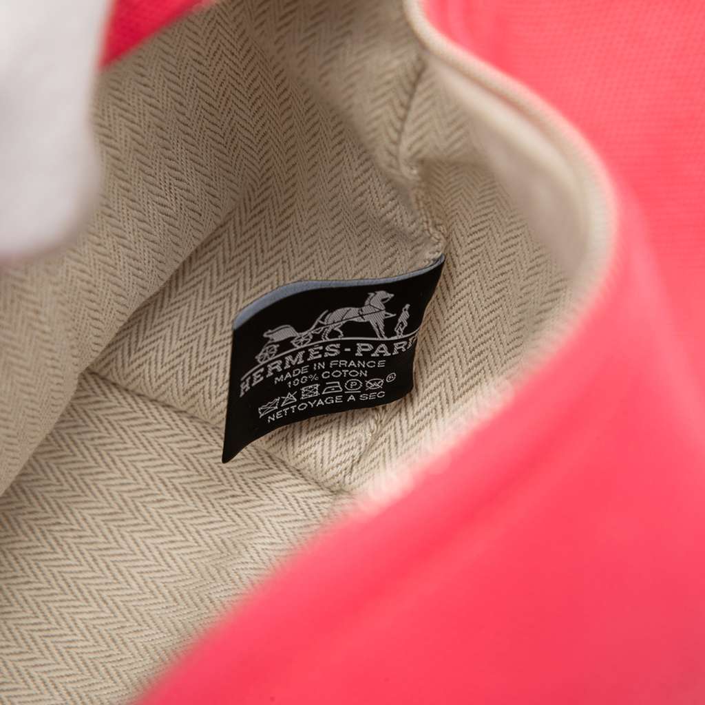 Hermès Large Toile Bride A Brac Case Pink Canvas Good condition - Box View