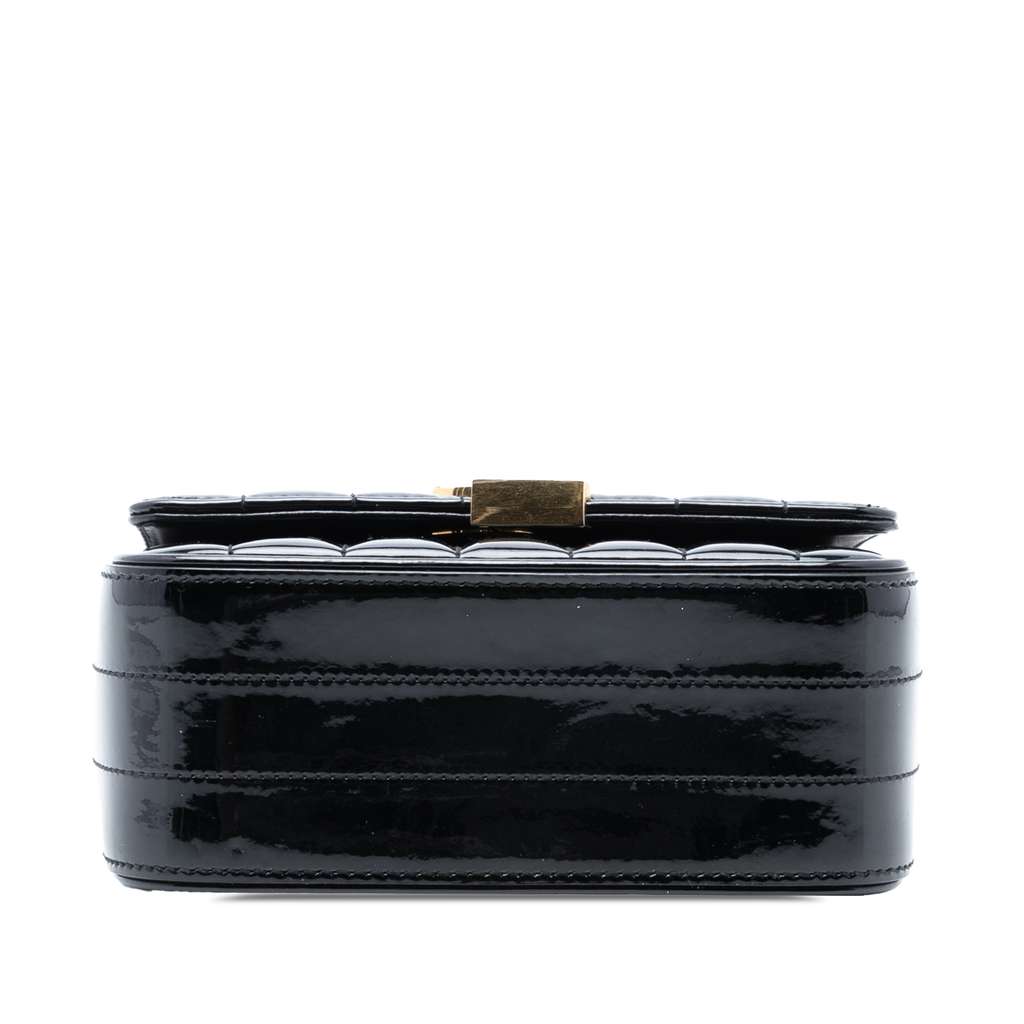 Saint Laurent Small Patent Monogram Vicky Chain Bag Black Leather Good condition - Inside View