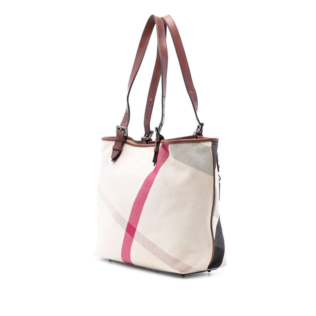 Burberry Mega Check Canvas Tote Beige Good condition - Back View