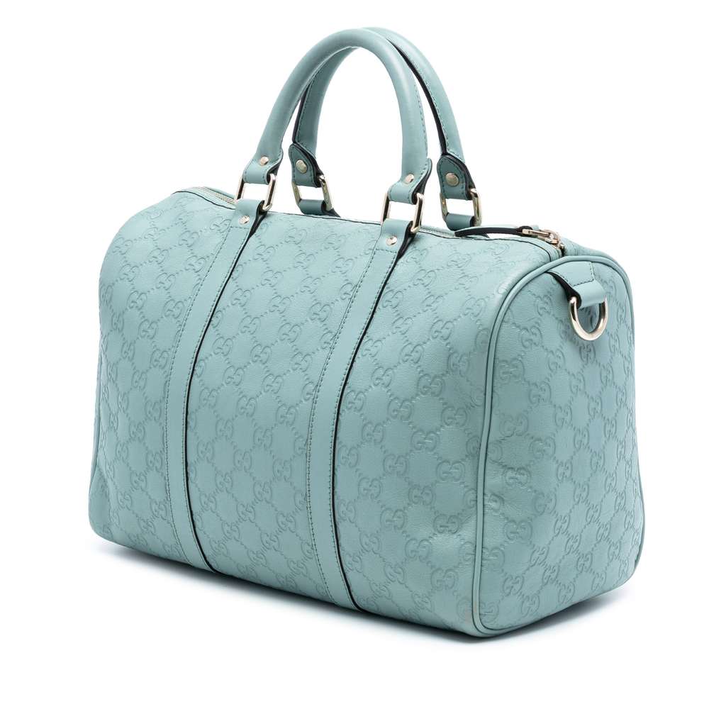 Gucci Medium Guccissima Joy Boston Bag Blue Leather Good condition - Back View