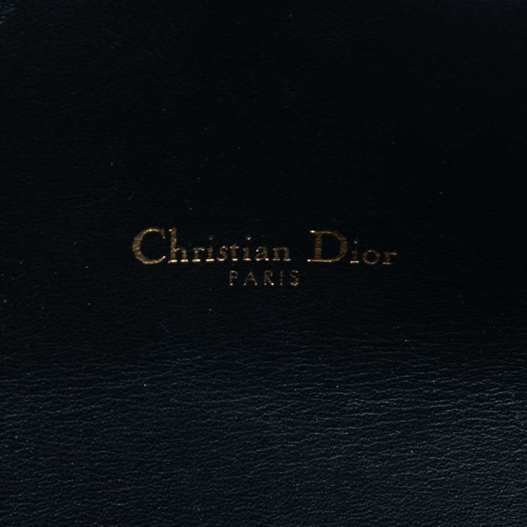 Dior Oblique Canvas Saddle Wallet On Chain Blue Canvas Good condition - Box View