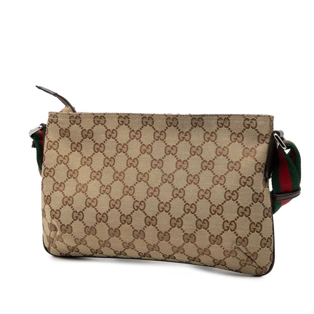 Gucci GG Canvas Web Crossbody Beige Good condition - Back View