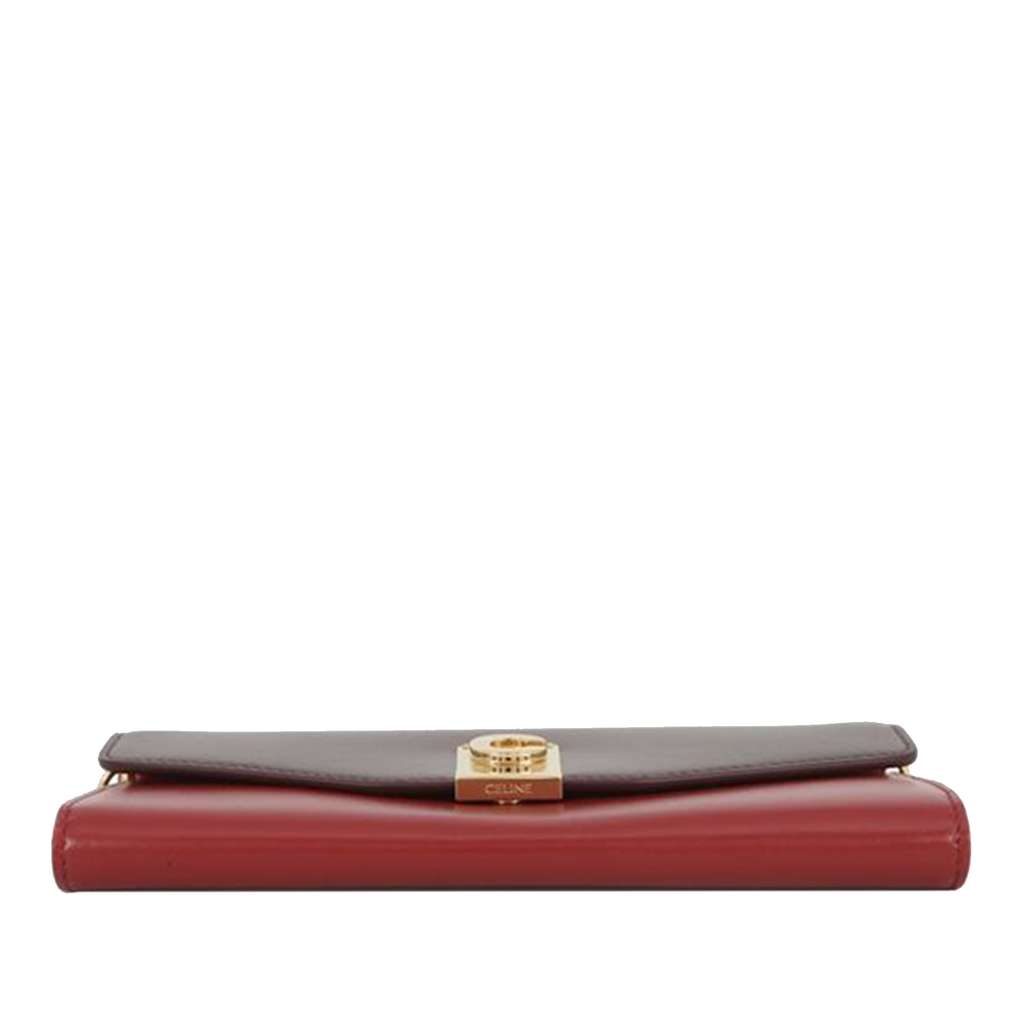 Celine Bicolor Leather C Bag Wallet On Chain Red Leather Good condition - Inside View