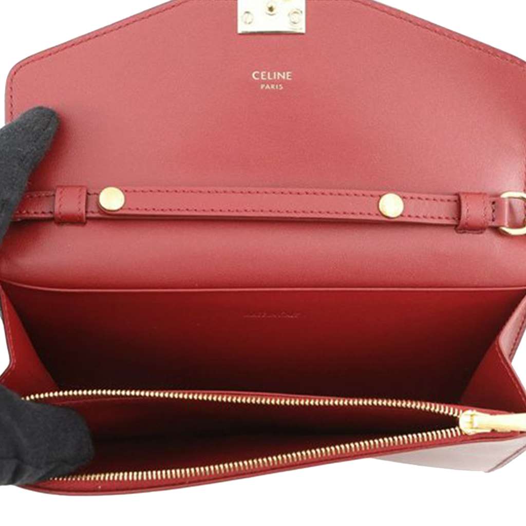 Celine Bicolor Leather C Bag Wallet On Chain Red Leather Good condition - Model View