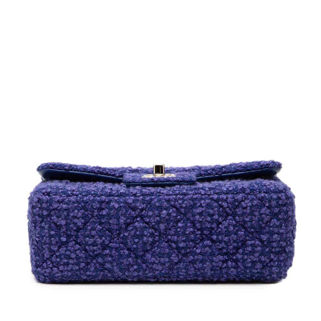 Chanel Mini Rectangular Classic Tweed Single Flap Blue Tweed Good condition - Inside View