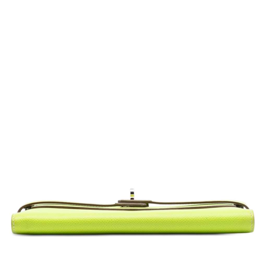 Hermès Chevre Mysore Vero Kelly Longue Wallet Green Leather Good condition - Inside View