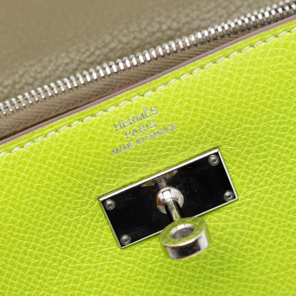 Hermès Chevre Mysore Vero Kelly Longue Wallet Green Leather Good condition - Box View