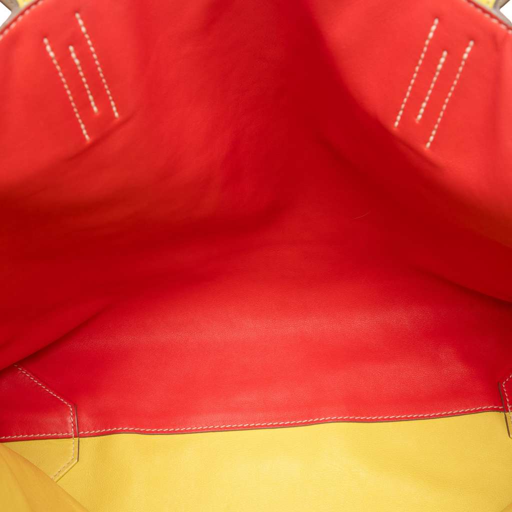 Hermès Multicolor Swift Double Sens Reversible Tote 36 White Leather Good condition - Model View