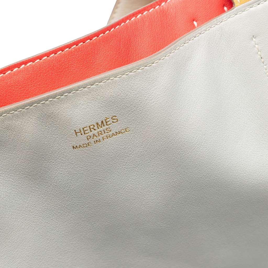 Hermès Multicolor Swift Double Sens Reversible Tote 36 White Leather Good condition - Box View