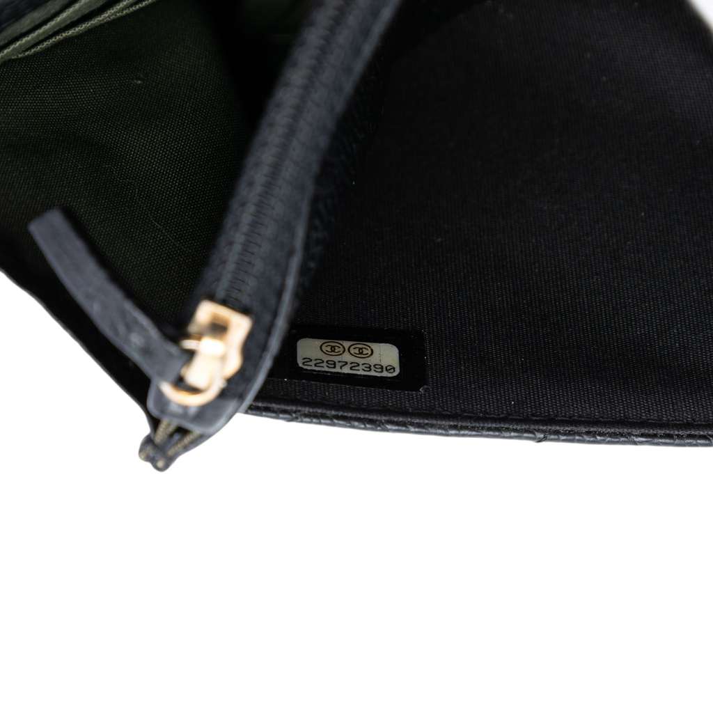 Chanel Quilted Caviar Boy Wallet on Chain Black Leather Good condition - Box View