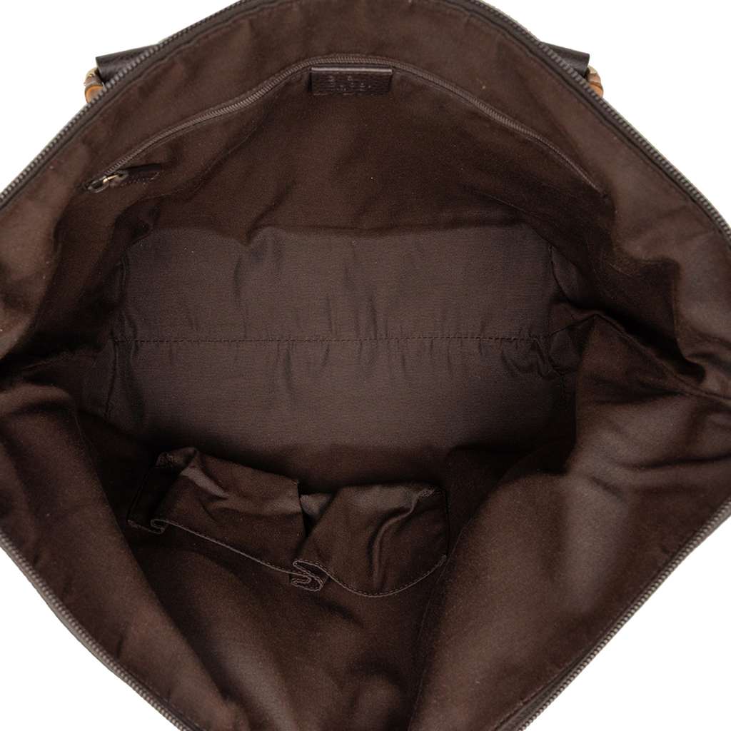Gucci Leather Bamboo Satchel Brown Leather Good condition - Model View