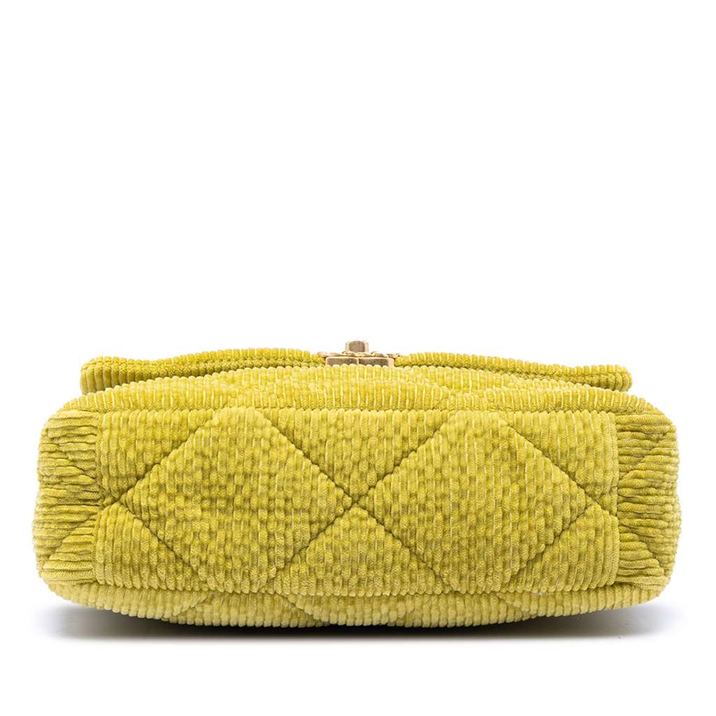 Chanel Large Corduroy 19 Flap Green Velvet Good condition - Inside View