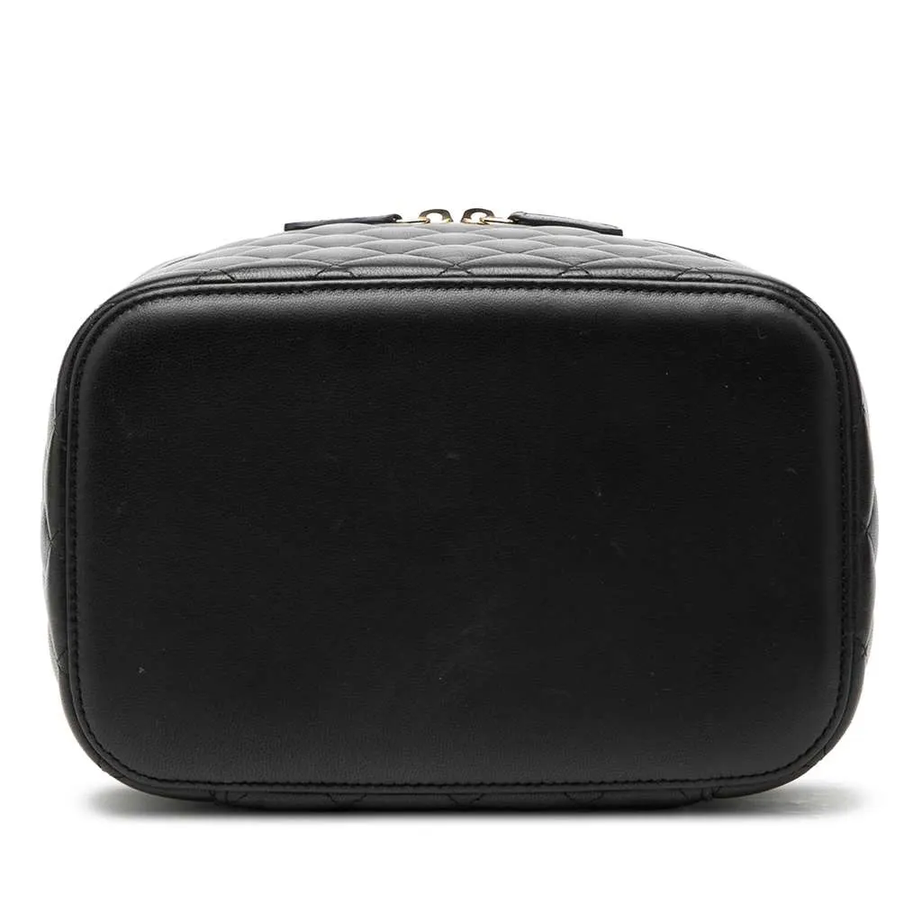 Chanel CC Quilted Lambskin Vanity Bag Black Leather Very good - Inside View