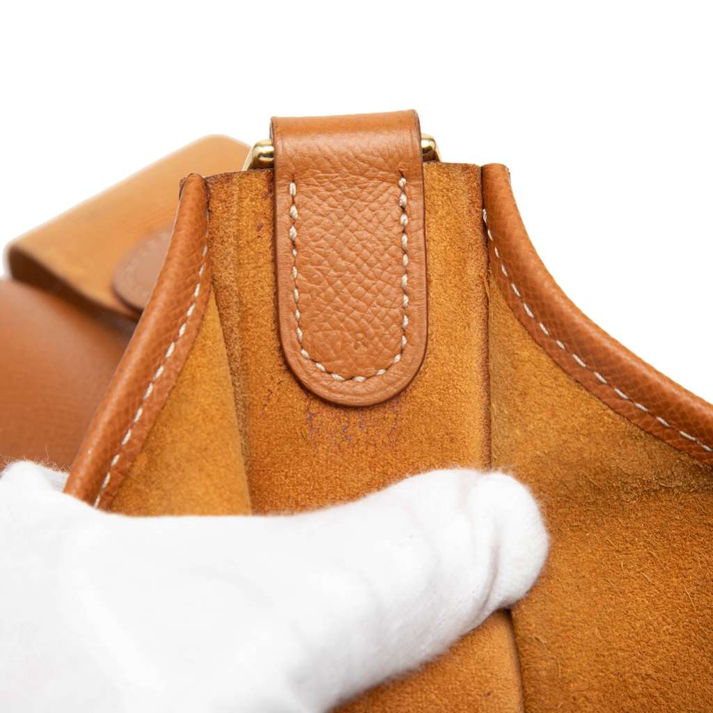 Hermès Courchevel Evelyne GM Brown Leather Fair condition - Box View