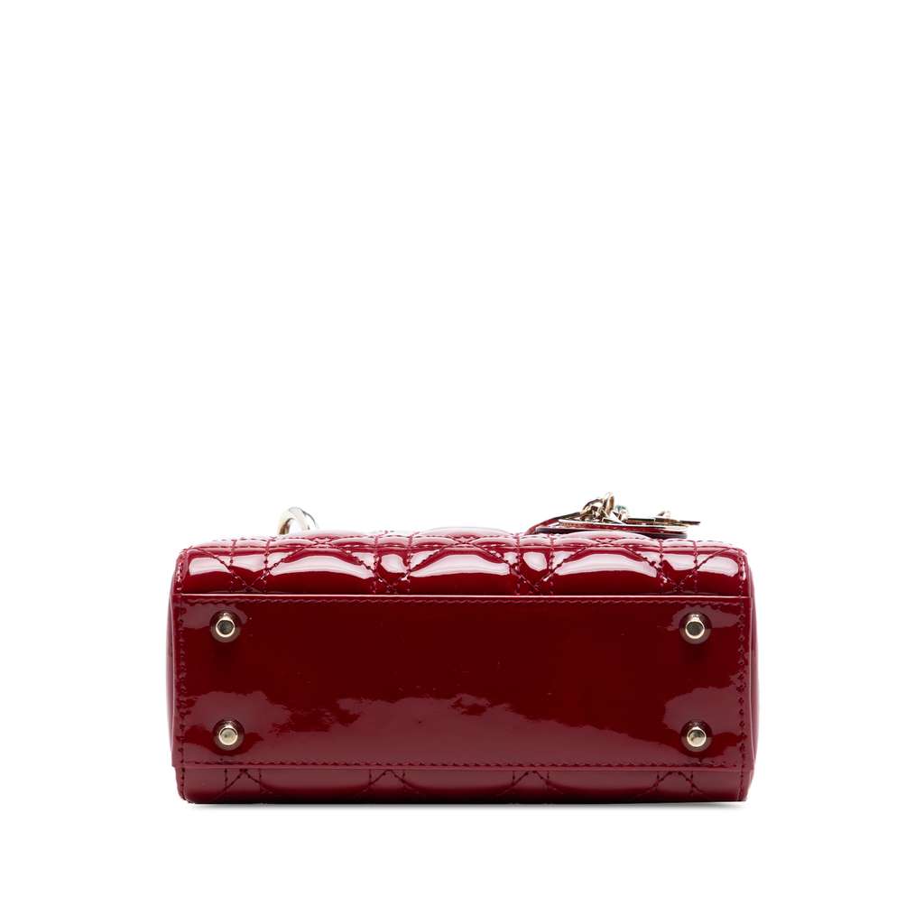 Dior Mini Patent Cannage Lady Dior Red Leather Good condition - Inside View