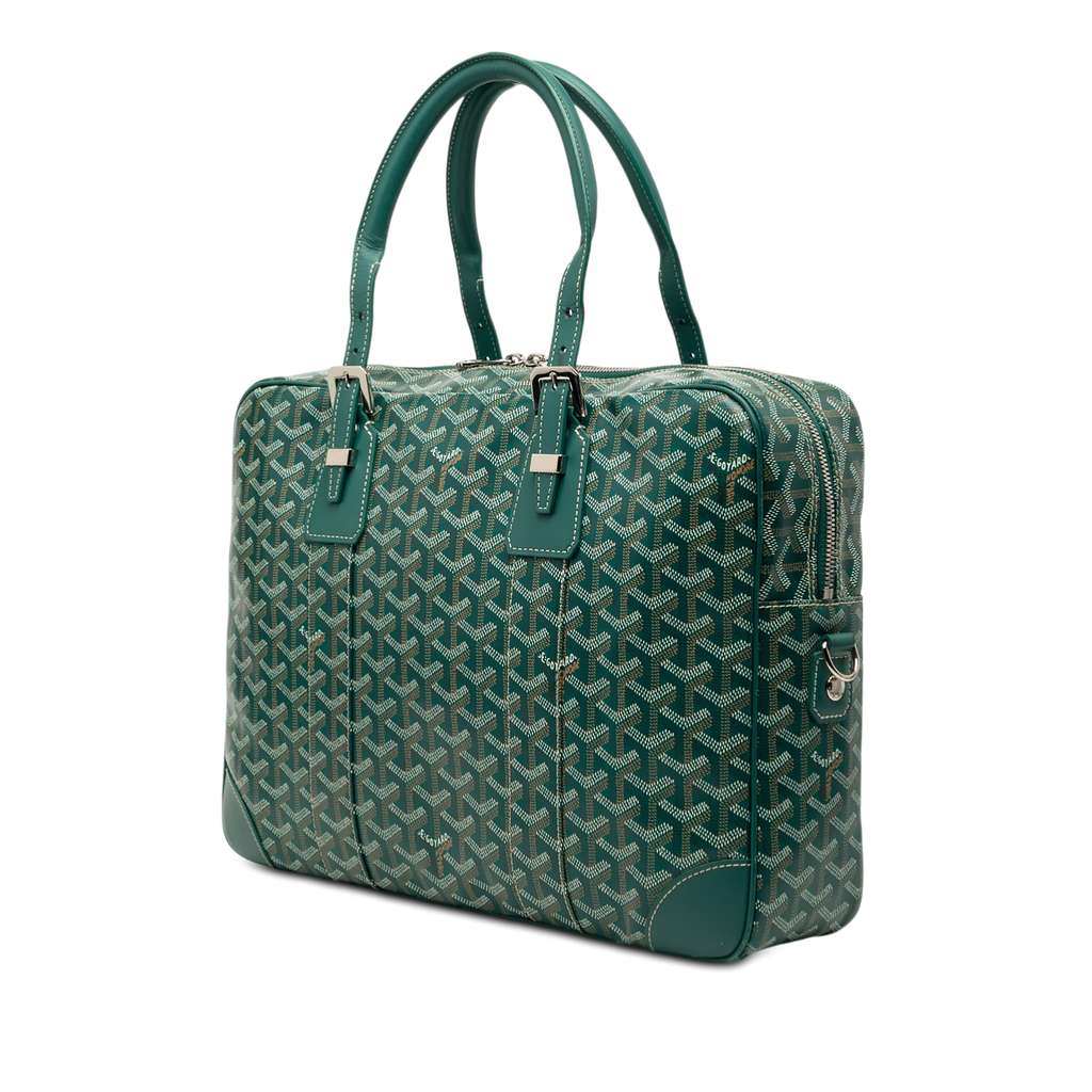 Goyard Goyardine Ambassade MM Green Canvas Good condition - Back View