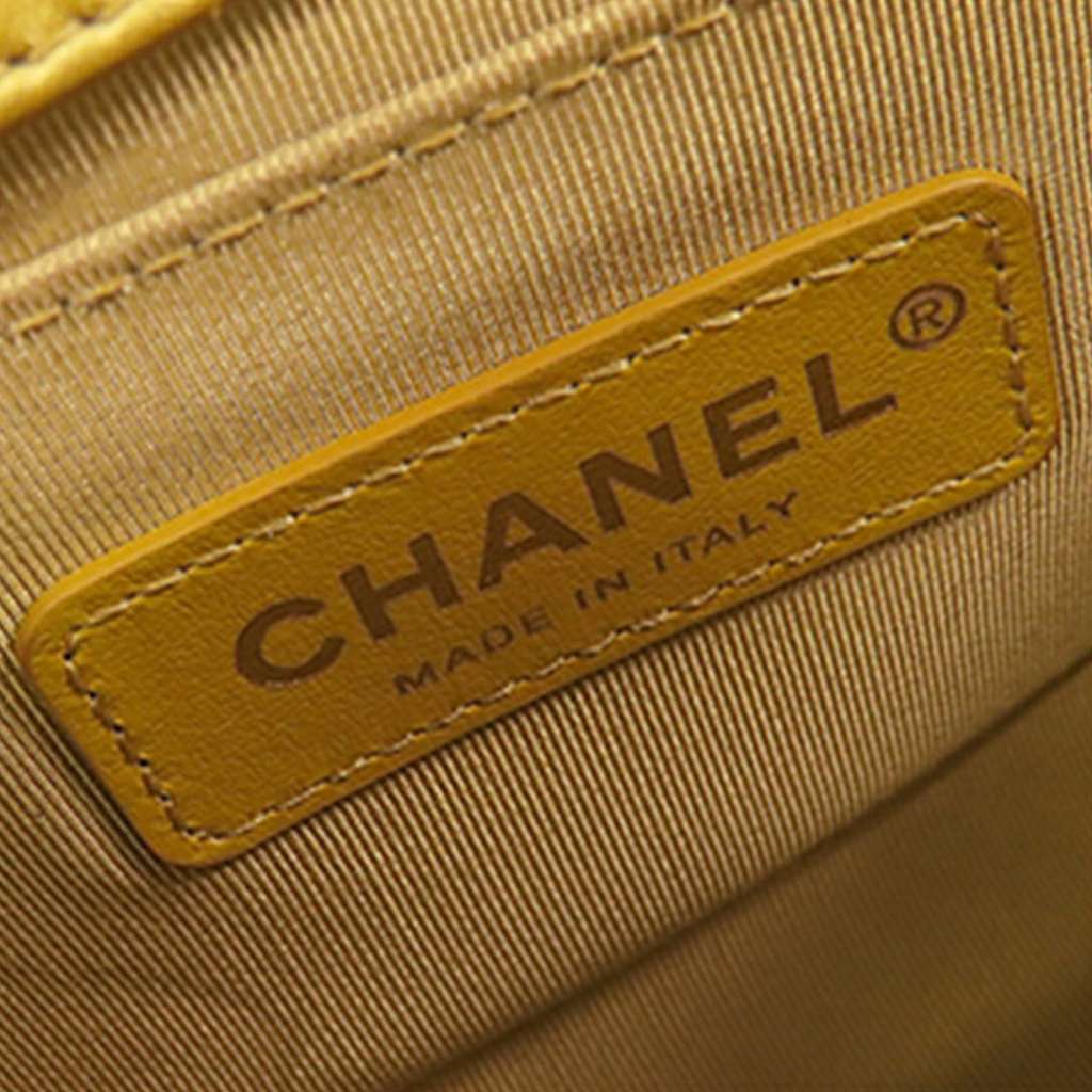 Chanel Small Croc Embossed Leather Graffiti Cocodile Boy Flap Gold Leather Good condition - Box View