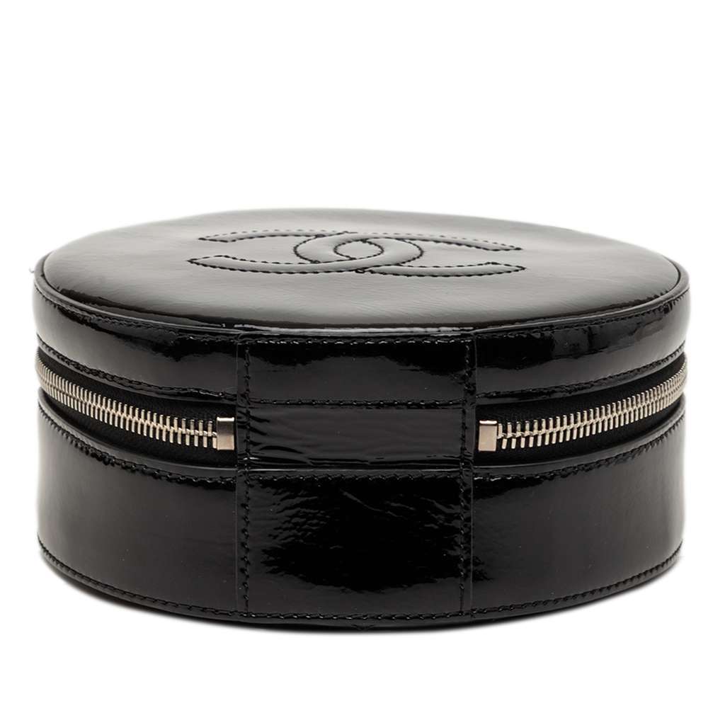 Chanel Patent Round As Earth Bag Black Leather Good condition - Inside View