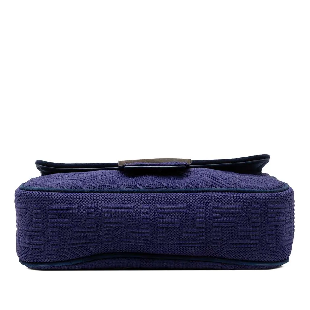 Fendi Zucca Embossed Technical Fabric Chain Midi Baguette Blue Very good - Inside View
