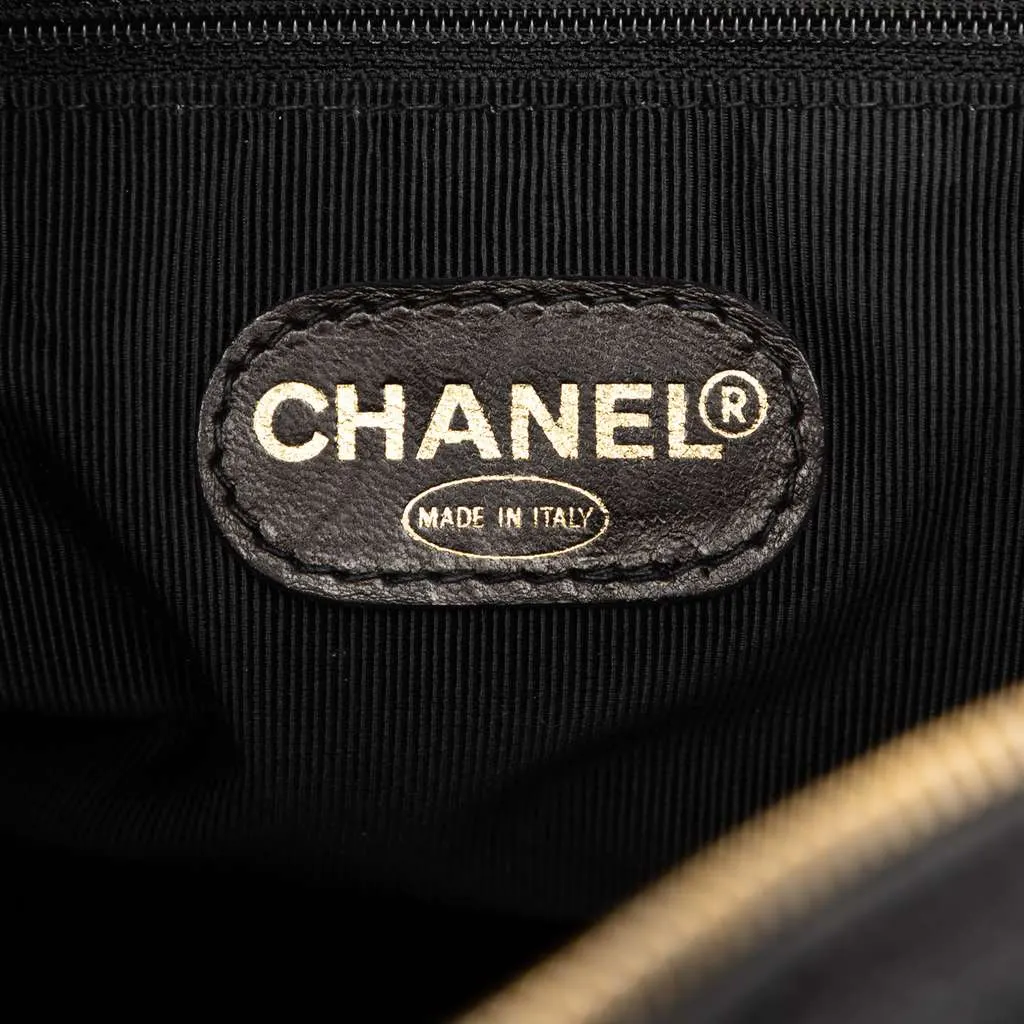 Chanel Triple CC Caviar Zip Tote Black Leather Very good - Box View