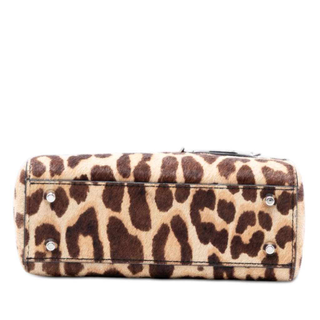 Dior Mini Pony Hair Leopard Print Lady Dior Beige Good condition - Inside View