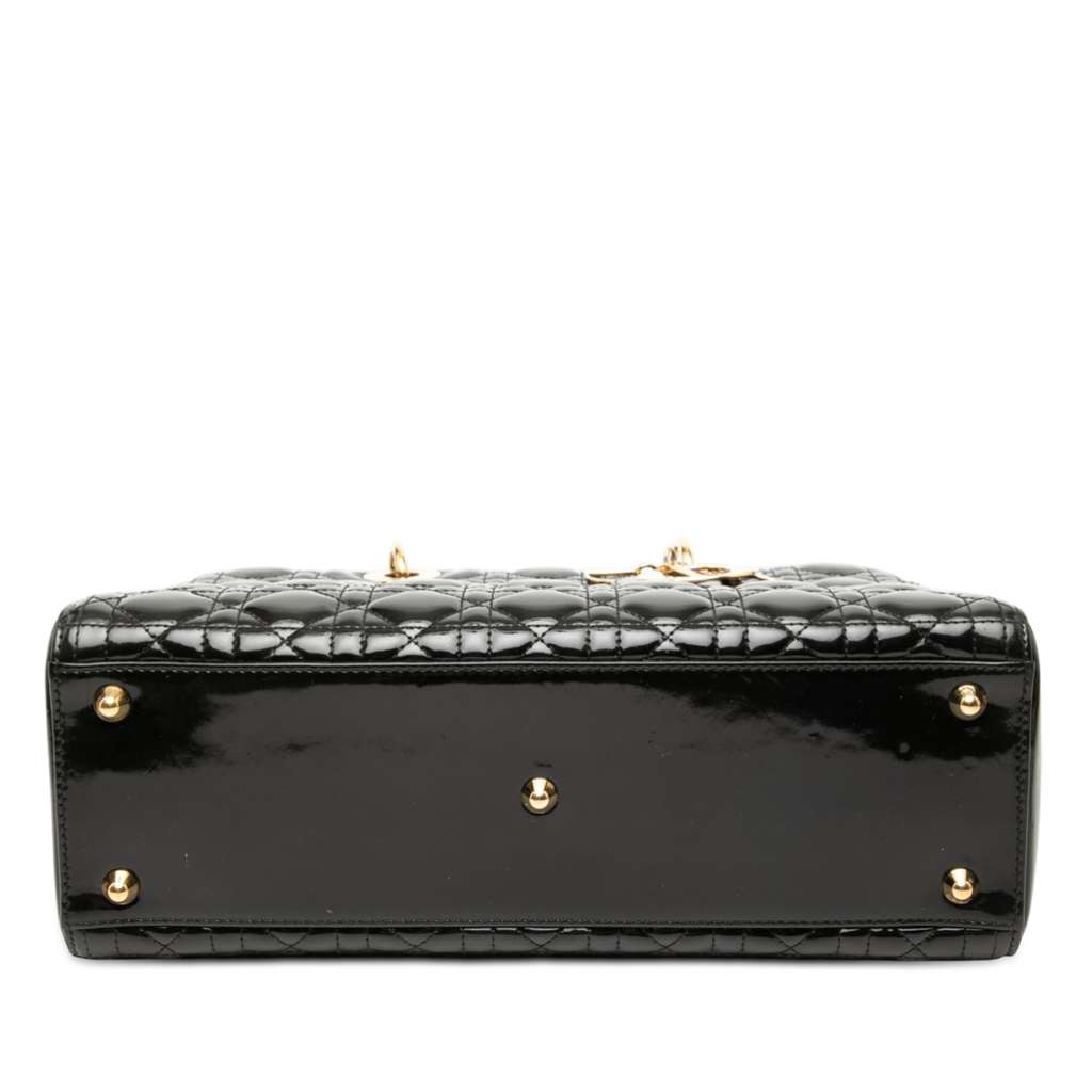 Dior Large Patent Cannage Lady Dior Black Leather Good condition - Inside View