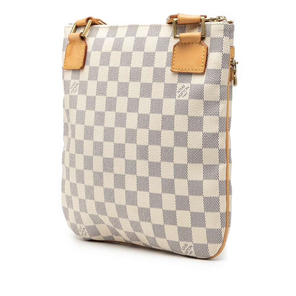 Louis Vuitton Damier Azur Pochette Bosphore White Fair condition - Back View