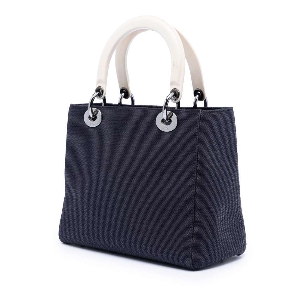 Dior Medium Nylon Lady Dior Blue Good condition - Back View