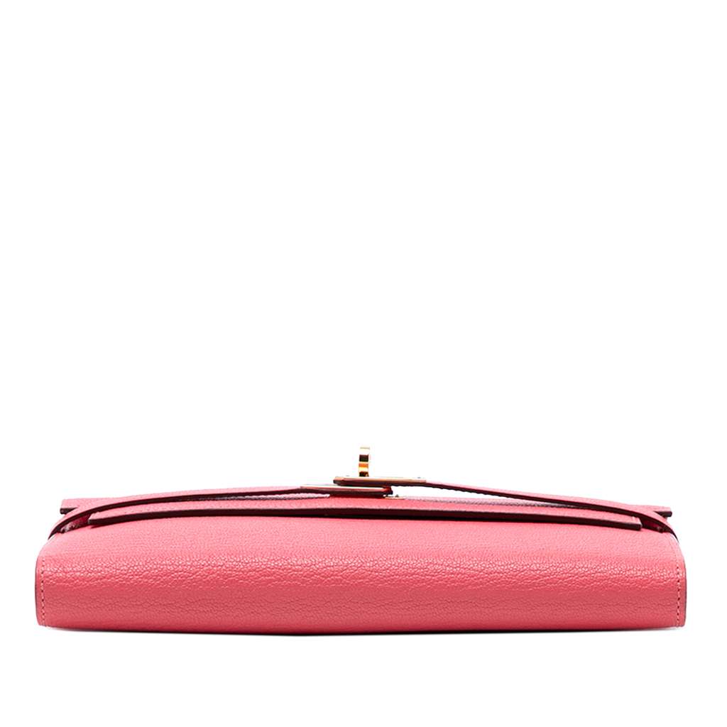 Hermès Chevre Mysore Kelly Longue Wallet Pink Leather Good condition - Inside View