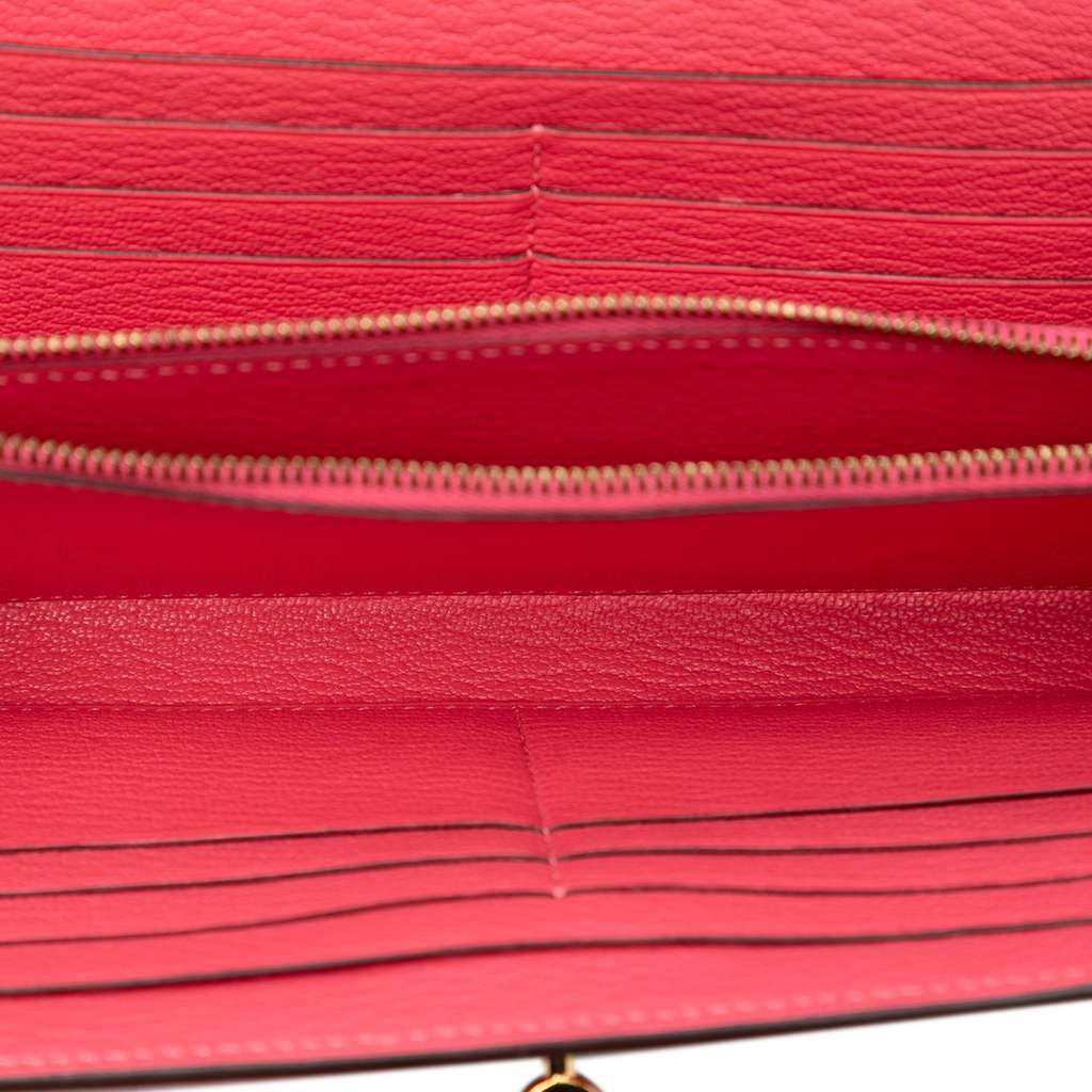 Hermès Chevre Mysore Kelly Longue Wallet Pink Leather Good condition - Model View